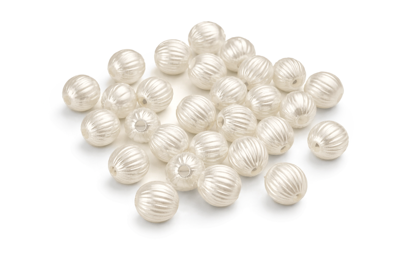 Acrylperle Kugel gerillt 8mm 30 Stk./Dose