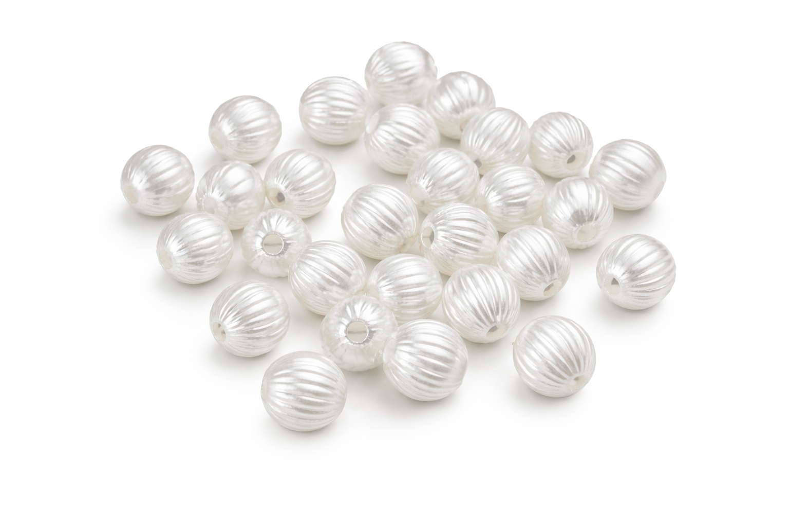 Acrylperle Kugel gerillt 8mm 30 Stk./Dose