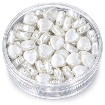 Wachsperle Herz weiss 6mm 60 Stk./Dose