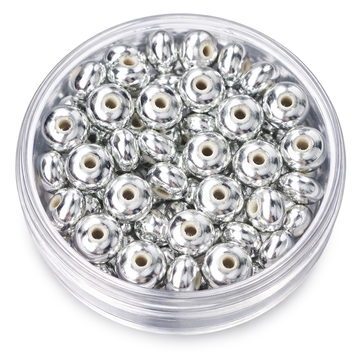 Wachsperle Linse silber 4x6mm 60 Stk./Dose