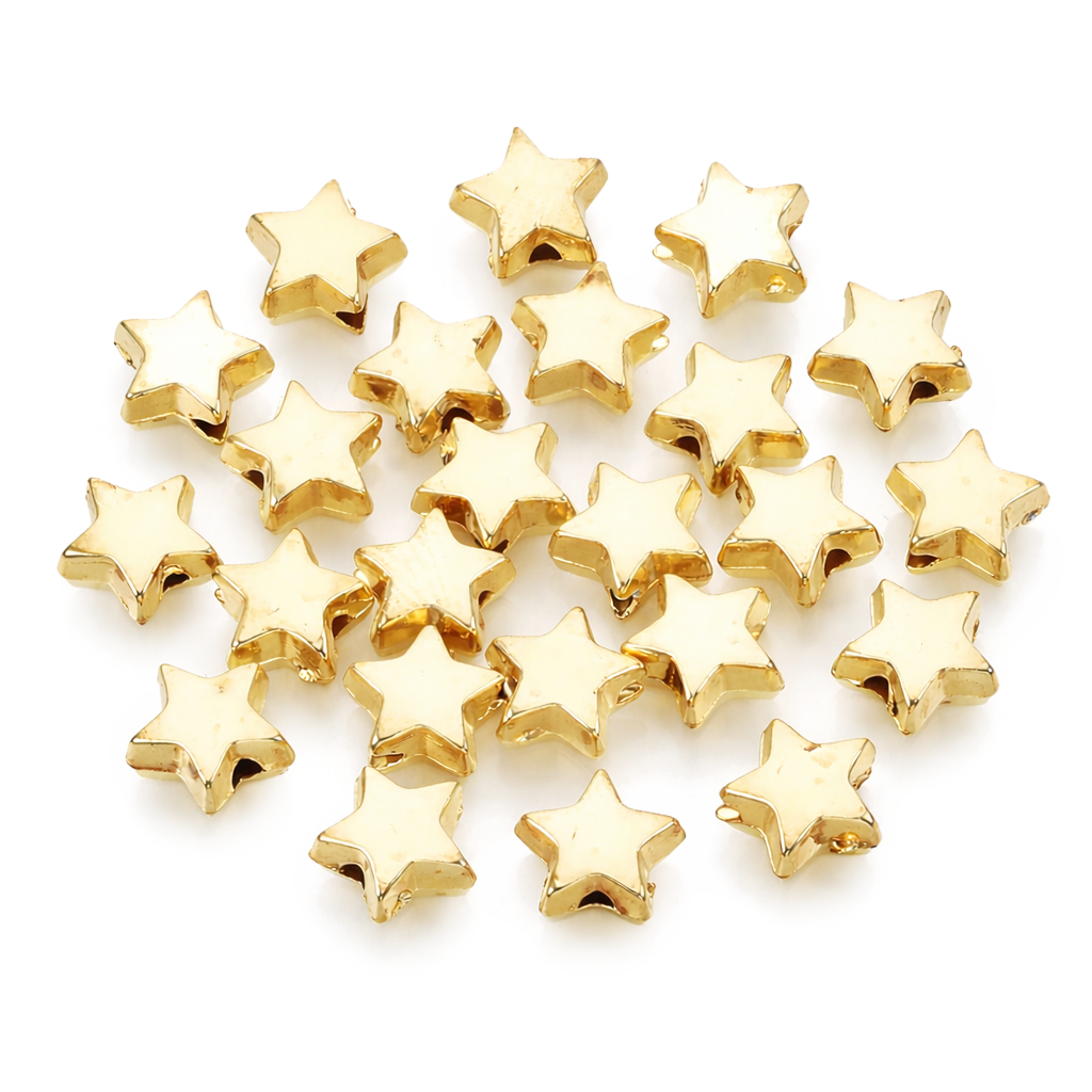 Acrylperlen Stern mini gold 6x3,5mm 100 Stk./Btl.