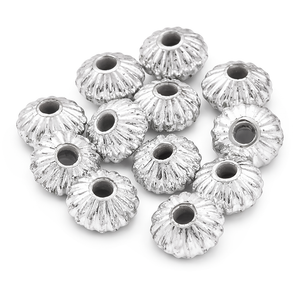 Acryl-Rondellperlen silber gerippt 5x3mm 120 Stk./Dose