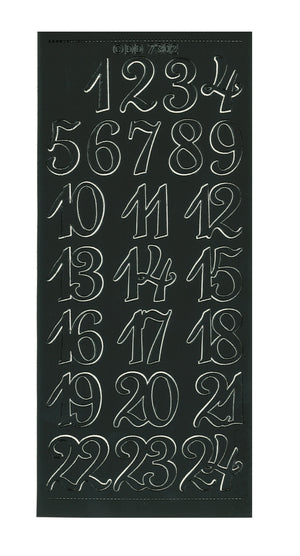Konturensticker Advent Numbers Adventkalenderzahlen 1 Bogen 10x23cm