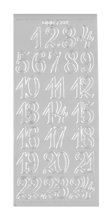 Konturensticker Advent Numbers Adventkalenderzahlen 1 Bogen 10x23cm