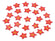 Adventkalender Zahlen aus Holz sternförmig rot/gelbgold 1-24 25mm