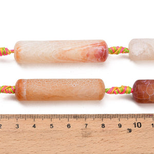 Achat Perle Säule koralle 53x14mm Bohrung 2-2,5mm 1 Stück