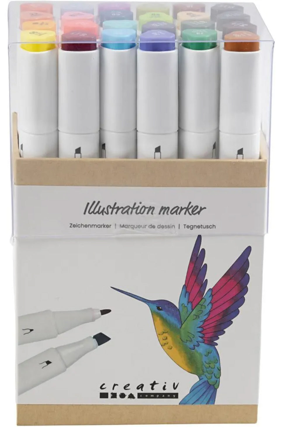 Zeichenmarker auf Alkoholbasis Strichstärke 1mm-8mm 24 Stück/ Packung