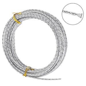 Aludraht 2 mm silberfarben Diamantschliff 10 m