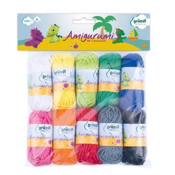 Amigurumi Wolle-Set Buntstiftfarben 10 Knäuel 100% Baumwolle