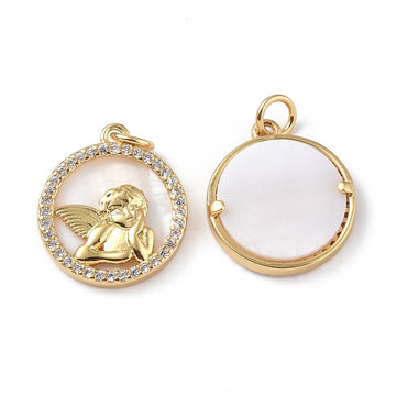 Schmuckanhänger Engel gold  18x15,5x3mm Öse: 3mm 1 Stück