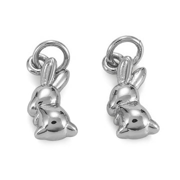 Metall Anhänger Häschen 13x6mm mit Ringerl per Stück