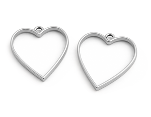 Metall Anhänger Rahmen Herz Bezel Resinschmuck 34x30x3,7mm 3 Stück/Pkg