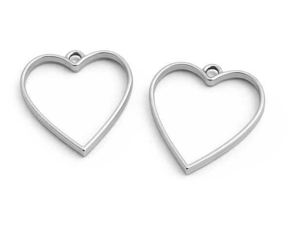 Metall Anhänger Rahmen Herz Bezel Resinschmuck 34x30x3,7mm 3 Stück/Pkg