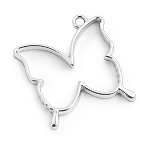 Anhänger Rahmen Schmetterling silber nickelfrei 35x32x3,5mm 3 Stück/Pkg.