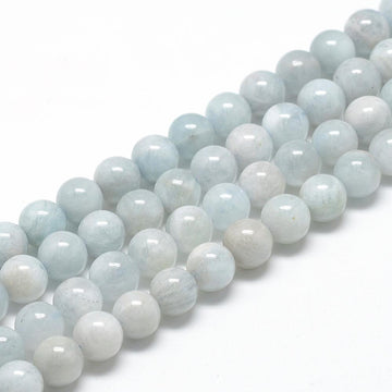Aquamarin Edelsteinperlen natürlich 6mm rund 1 Strang 40cm 65 Stück