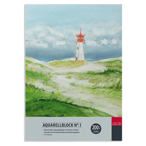 Aquarellblock N⁰.1 naturweiß 200g/m² 20 Blatt
