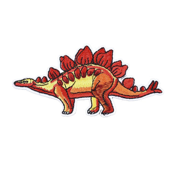 Patch Dinosaurier rot orange Aufbügeln/Aufnähen 54x98x1,5mm