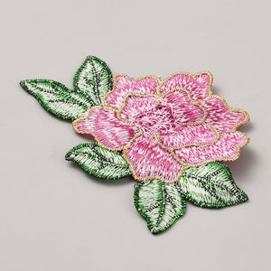 Aufnäher Patch Blume pink 78x107mm 1 Stück