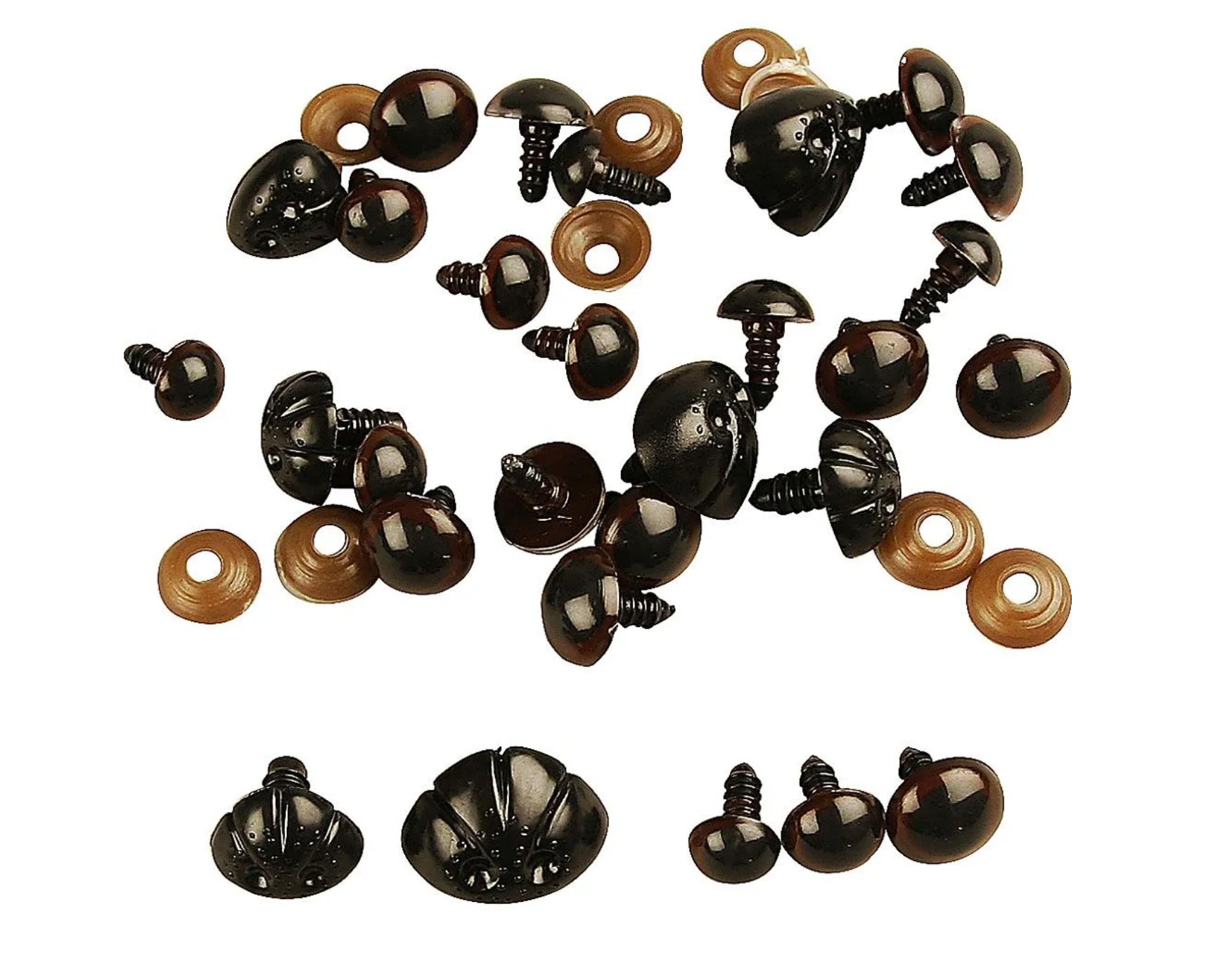 Sicherheitsaugen und -Nasen Set 12 Stück