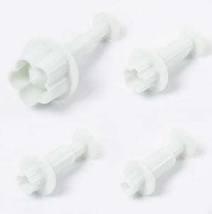 Ausstecher Set Blüten mit Auswerfer aus Kunststoff 4 Stück