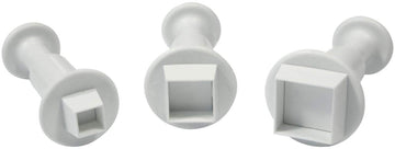 Ausstecher mit Auswerfer QUADRAT 3er Set