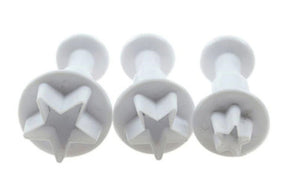 Ausstecher aus Kunststoff mit Auswerfer Stern 3er Set