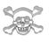 Präge-Ausstechform Edelstahl Totenkopf 9cm