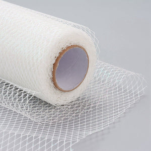 Mesh Gitterband Netzband Weiß irisierend 15cm 9m