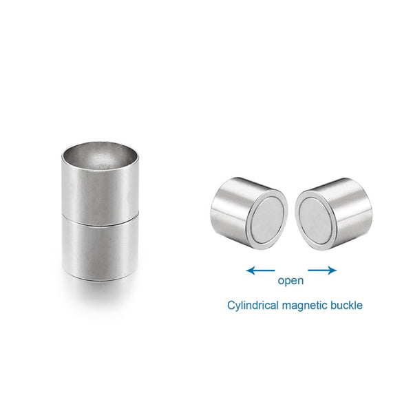 Magnetverschluss Röhre Kappel 20x13mm, silber glänzend, innen 12mm