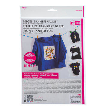 Bügel-Transferfolie Inkjet+Laser für dunkle Stoffe A4 1 Stück