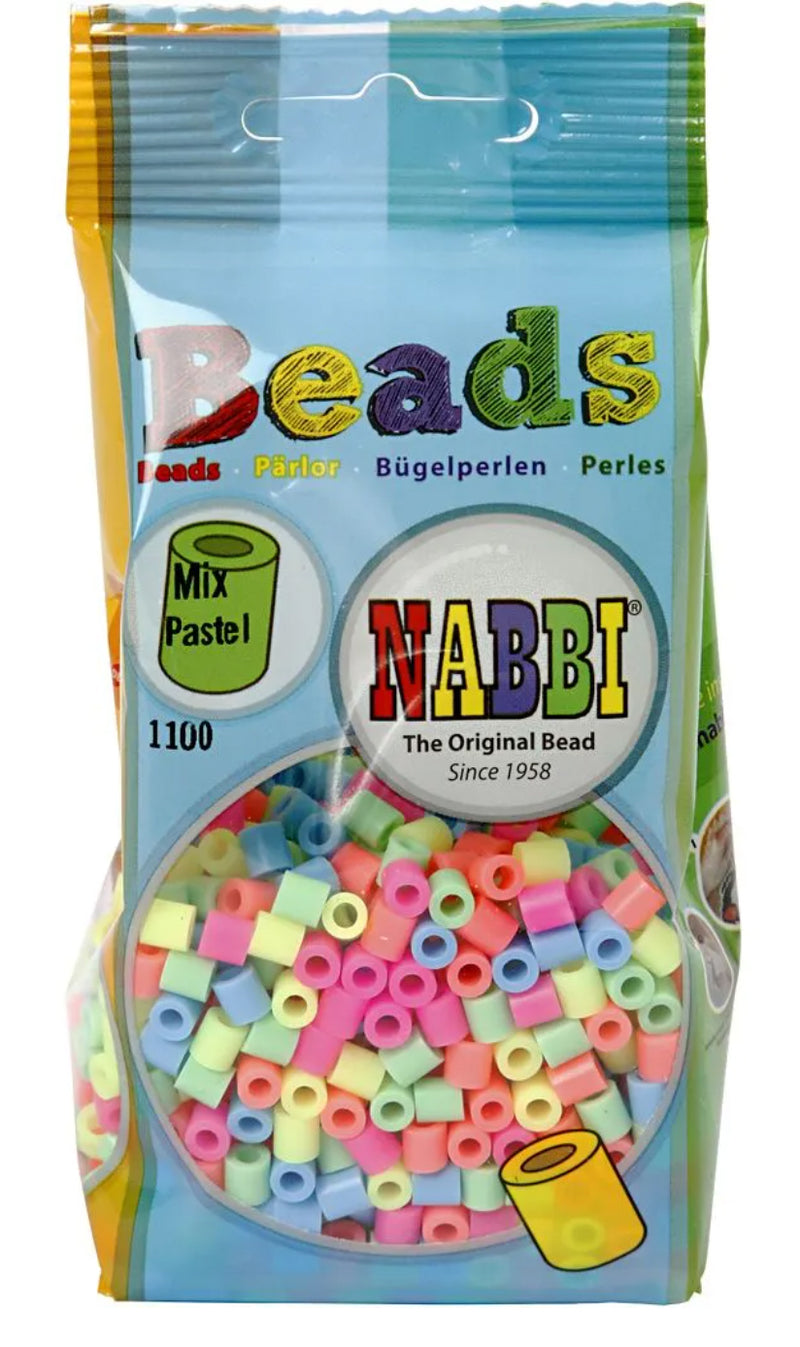 Bügelperlen Pastellfarben 1100 Sort. 5x5mm 2,5mm Mittel