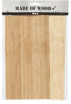 Bambus-Furnierplatten 12x22 cm 0,75 mm 2 Platten