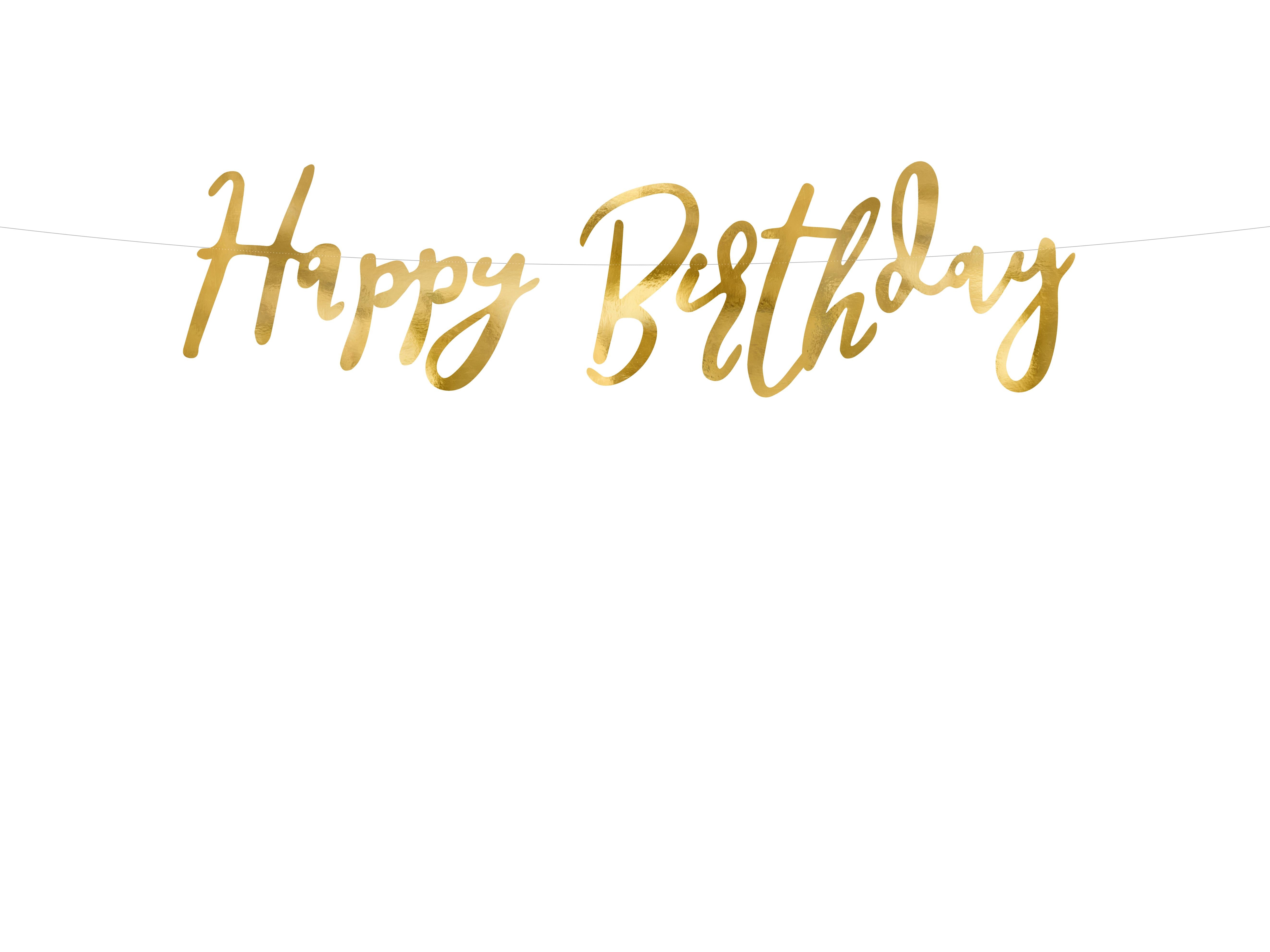 Happy Birthday Banner 16,5 x 62 cm gold