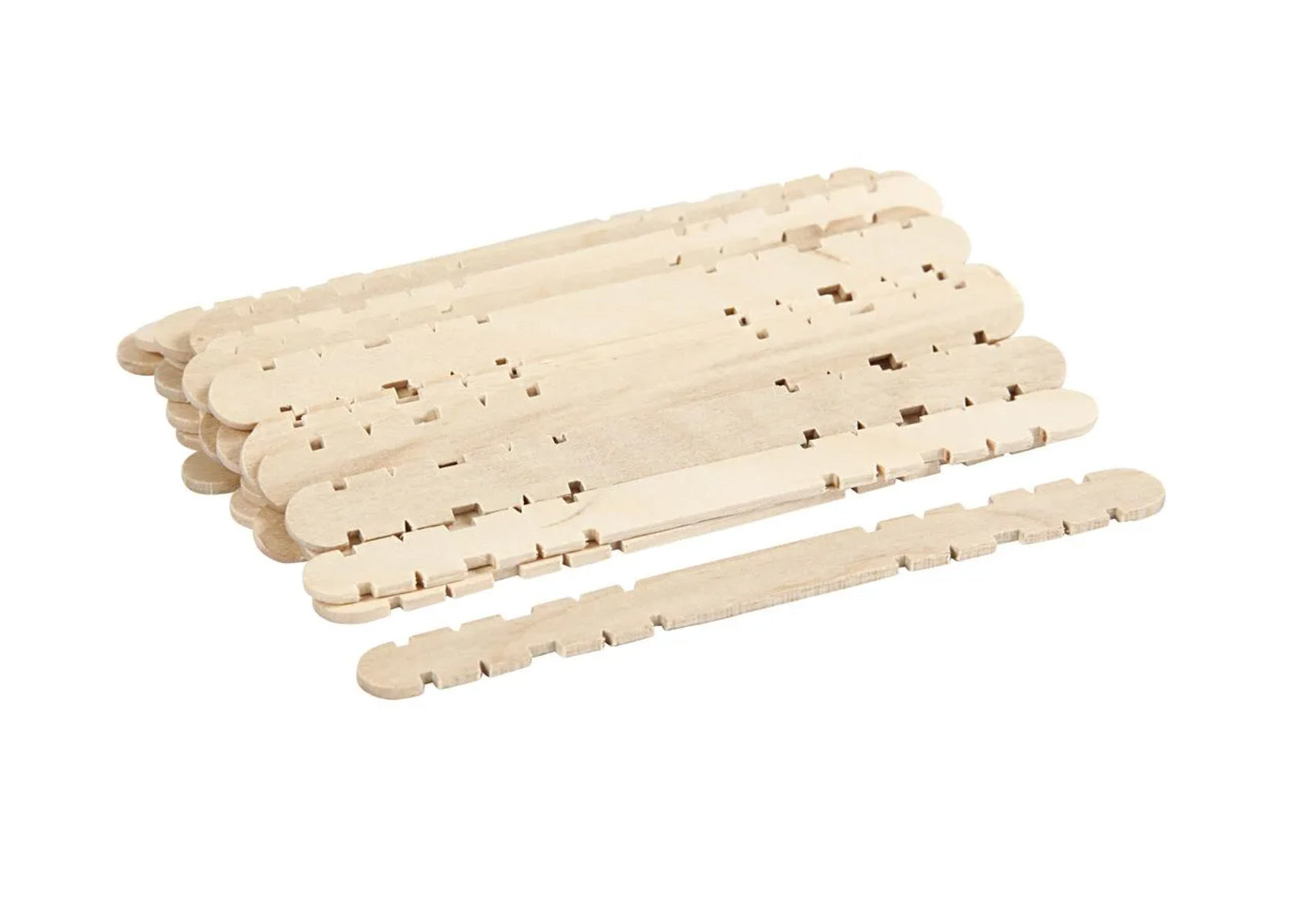 Bastelhölzer mit Kerben 11,4x1cm natur 30 Stück