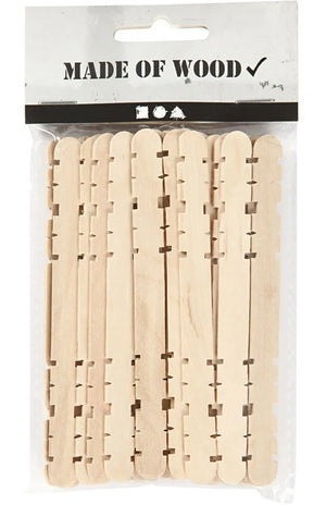 Bastelhölzer mit Kerben 11,4x1cm natur 30 Stück