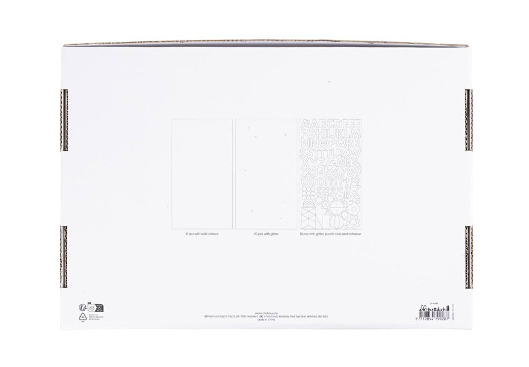 Moosgummiplatten Bastel-Set bunt Glitter und UNI A4 210x297mm 40 Blatt