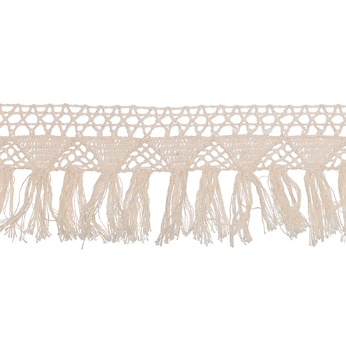 Baumwollband Fransen Makramee waschbar 30°C 43mm 3m