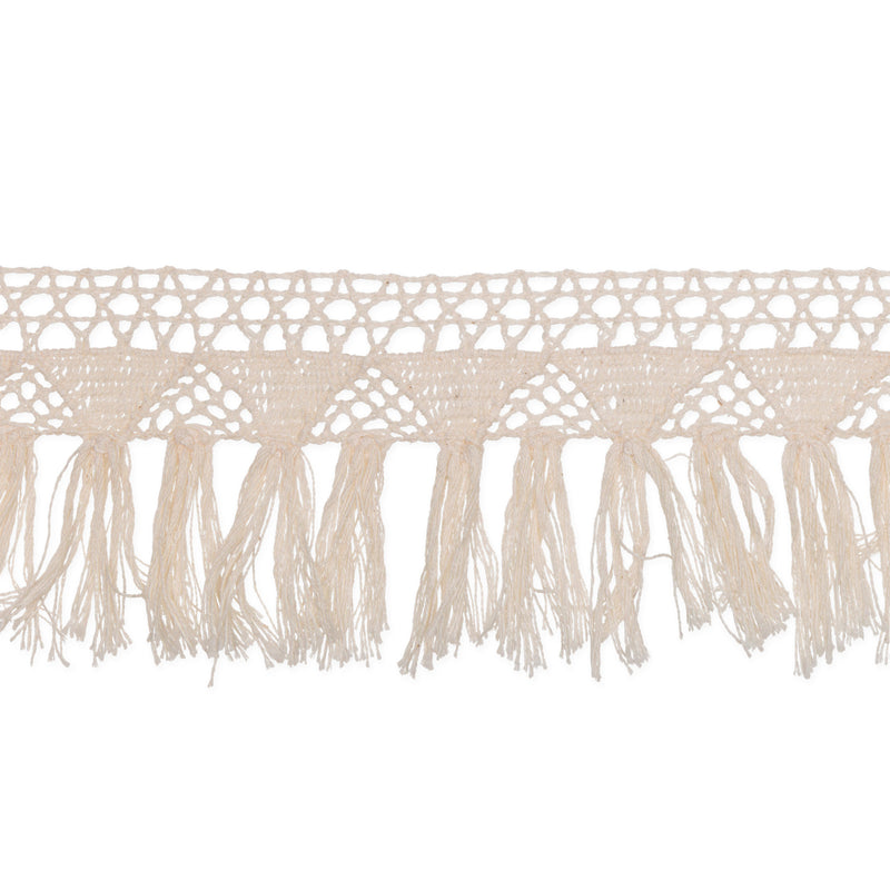 Baumwollband Fransen Makramee waschbar 30°C 60mm 3m