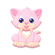 Schnuller-Silikon Katze rosa Beißring Zahnungshilfe 9cm