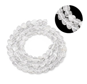 Bergkristall Herzperlen Edelstein weiß 6,5×6,5×2mm 68 Stück / Strang (38cm)