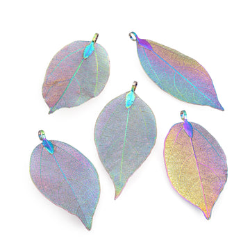 Anhänger Blatt 5-8cm x 4cm Metall bedampft Blatt electroplate 1 Stück