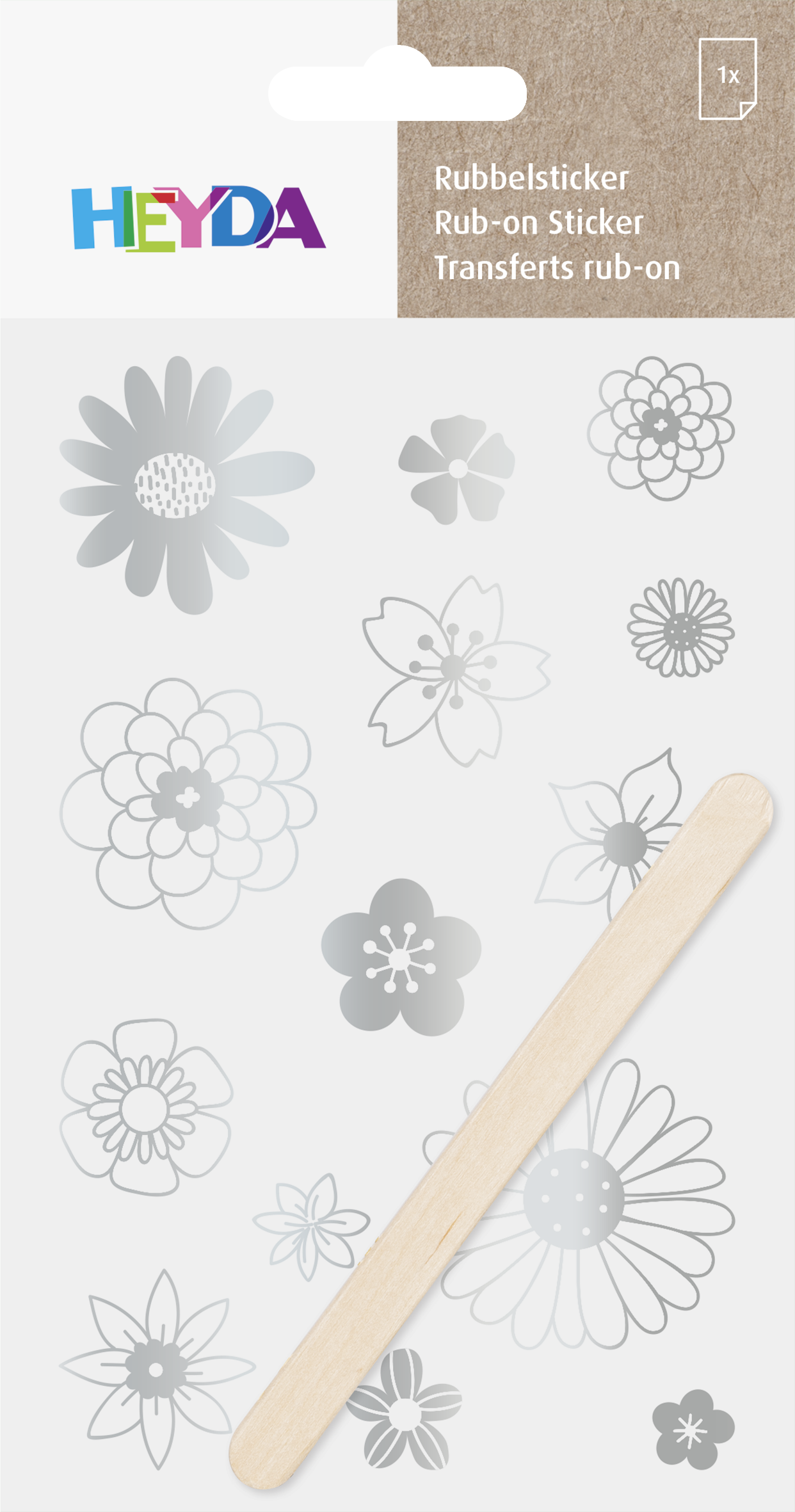 Rubbel-Aufkleber „Blüten“ 10x19cm