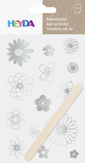 Rubbel-Aufkleber „Blüten“ 10x19cm