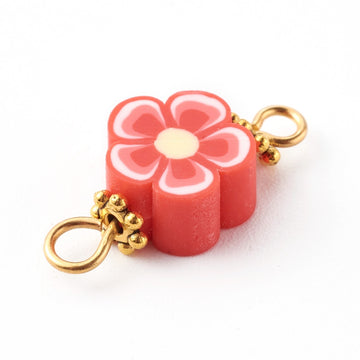 Schmuck Zwischenteil Blume Polymerclay, 19x5mm, 6 Stk./Dose