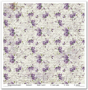 Scrapbooking-Papier-Set Blumenpfosten Violett 10 Bögen 31x32cm 200g/m²