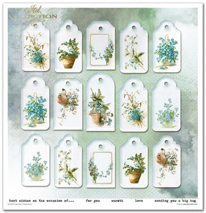 Scrapbooking-Papierset Blumenpost Vergissmeinnicht 10 Bögen 31x32cm 200g/m²