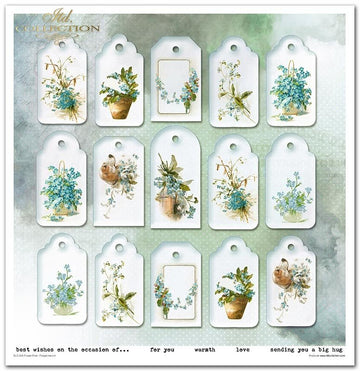 Scrapbooking Papier Set Flower Post Forget-me-not 10 Bögen 31x32cm 200g/m²