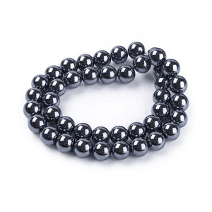 Hämatit Perlen rund nicht magnetisch synthetisch 10mm 1 Strang 45 Stück