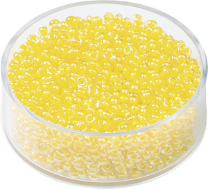 Böhmische Rocailles Glasperlen Farbeinzug zitronengelb Ø 2,5mm 17g/Dose