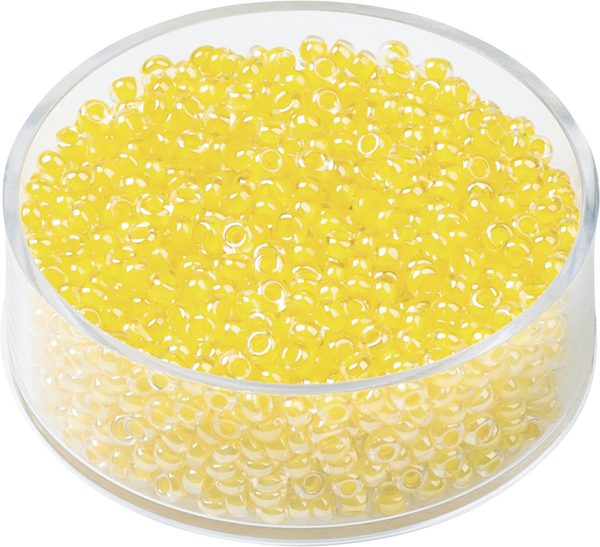 Böhmische Rocailles Glasperlen Farbeinzug zitronengelb Ø 2,5mm 17g/Dose